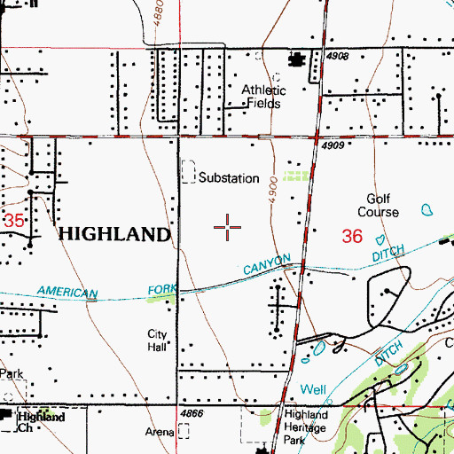 Topographic Map of Lone Peak Police Department, UT