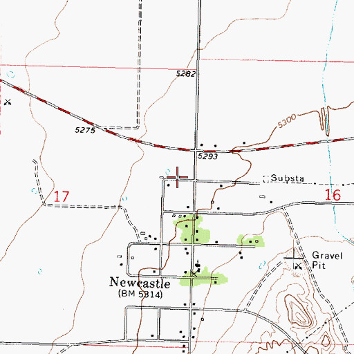 Topographic Map of Newcastle Post Office, UT