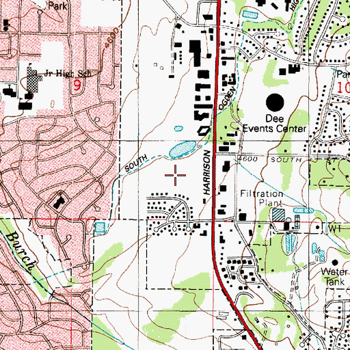 Topographic Map of Mount Ogden Post Office, UT