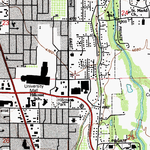 Topographic Map of Mountain Shadows Post Office, UT