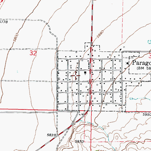 Topographic Map of Paragonah Post Office, UT