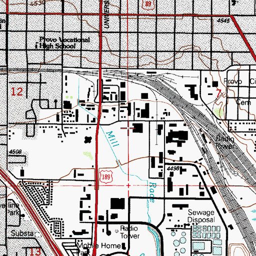 Topographic Map of East Bay Post Office, UT
