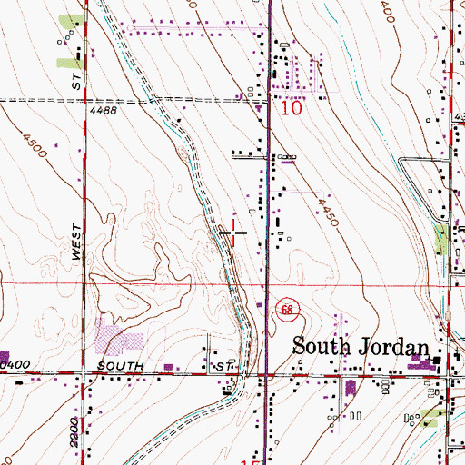 Topographic Map of South Jordan Post Office, UT