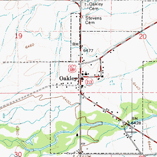 Topographic Map of Oakley Post Office, UT