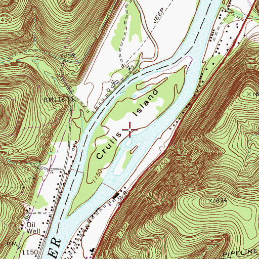 Topographic Map of Allegheny Islands Wilderness, PA