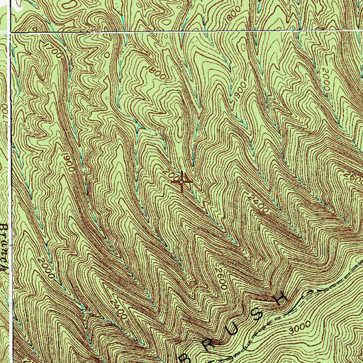 Topographic Map of Brush Mountain East Wilderness, VA