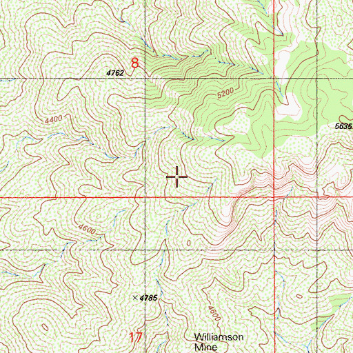 Topographic Map of Cahuilla Mountain Wilderness, CA