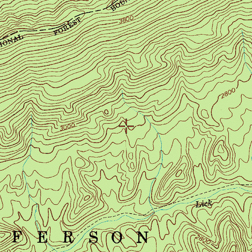 Topographic Map of Garden Mountain Wilderness, VA