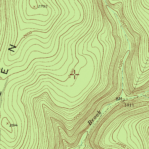Topographic Map of Glastenbury Wilderness, VT
