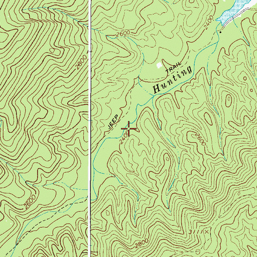 Topographic Map of Hunting Camp Creek Wilderness, VA