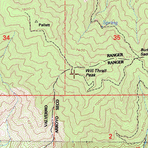 Topographic Map of Pleasant View Ridge Wilderness, CA