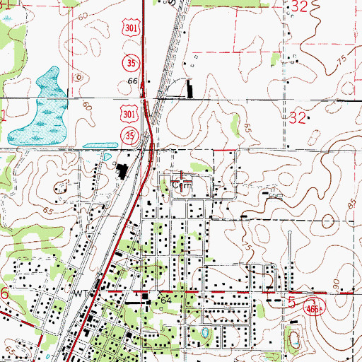 Topographic Map of Greenwood Cemetery, FL