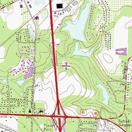 Topographic Map of Tall Timbers Village Post Office, GA