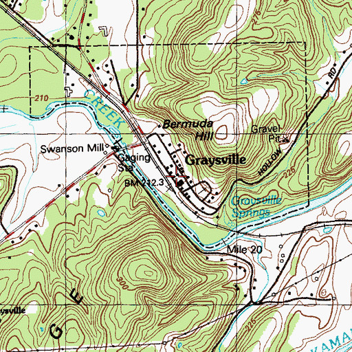 Topographic Map of Graysville Post Office, GA