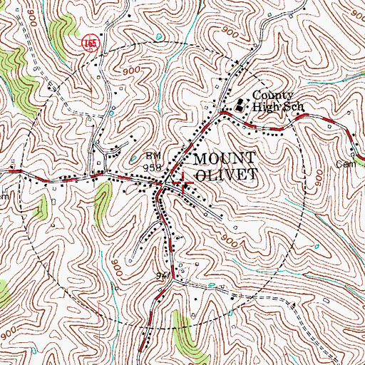 Topographic Map of Robertson County Sheriff's Office, KY
