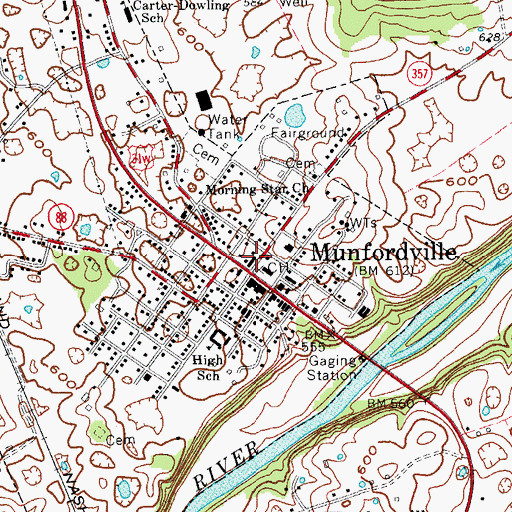Topographic Map of Hart County Sheriff's Office, KY