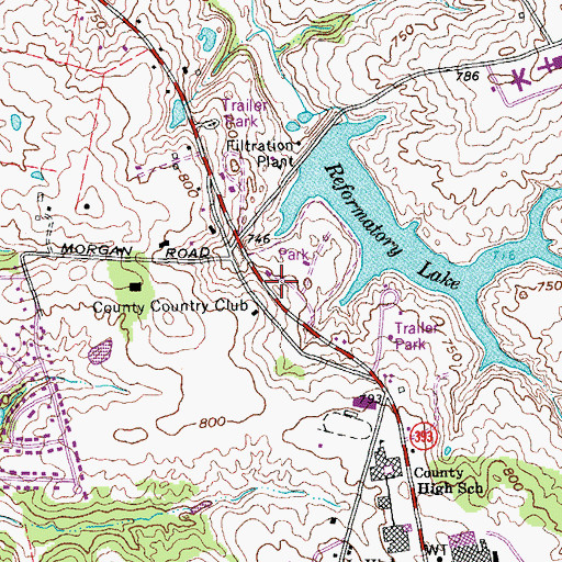 Topographic Map of Oldham County Police Department, KY