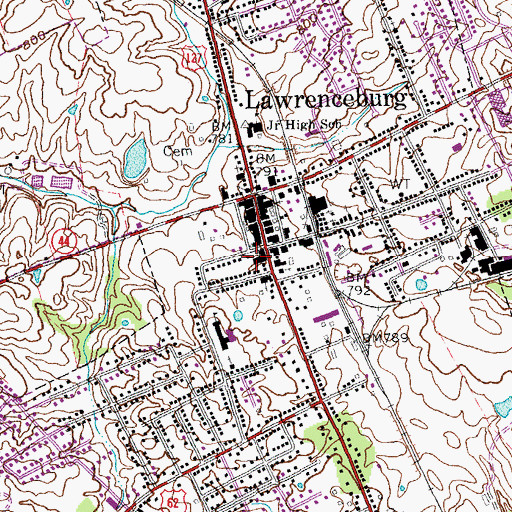 Topographic Map of Anderson County Sheriff's Office, KY
