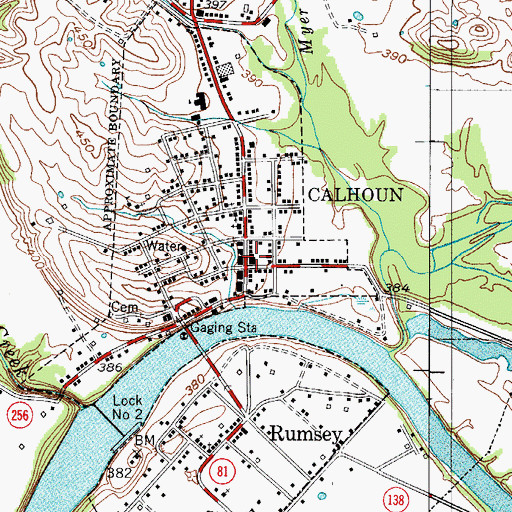Topographic Map of McLean County Sheriff's Office, KY