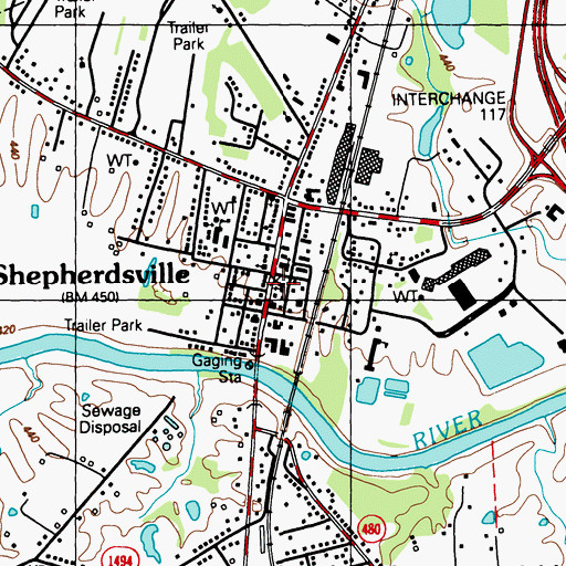 Topographic Map of Bullitt County Sheriff's Office, KY