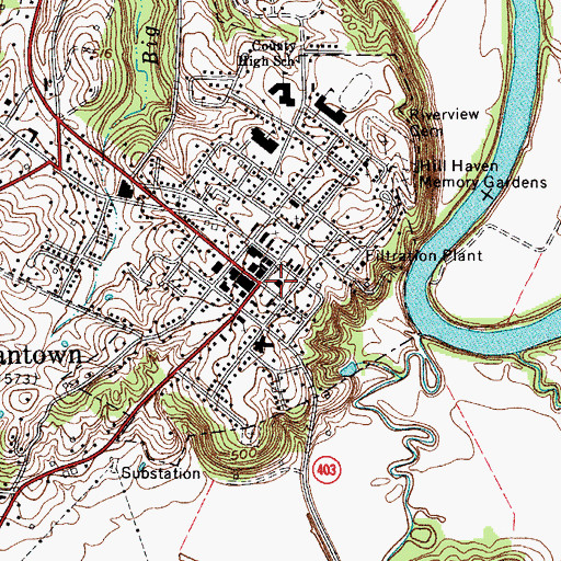 Topographic Map of Butler County Sheriff's Office, KY