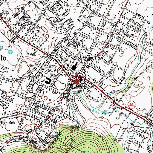 Topographic Map of Wayne County Sheriff's Office, KY