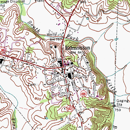 Topographic Map of Edmonton Police Department, KY