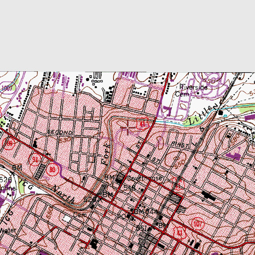 Topographic Map of Hopkinsville Police Department, KY