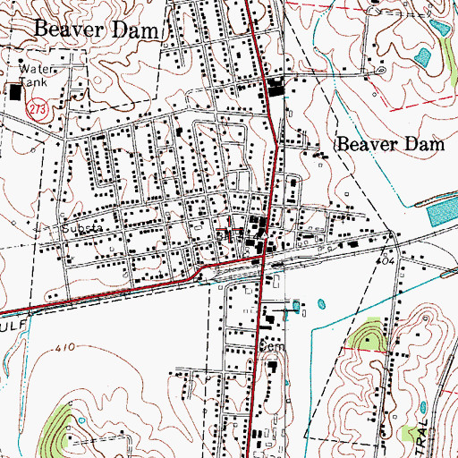 Topographic Map of Beaver Dam Police Department, KY