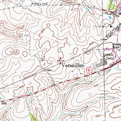 Topographic Map of Midway Police Department, KY