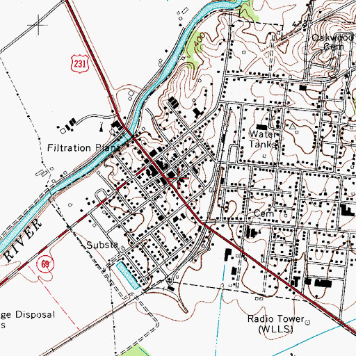 Topographic Map of Hartford Police Department, KY