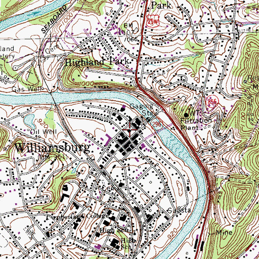 Topographic Map of Whitley County Sheriff's Office, KY