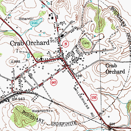 Topographic Map of Crab Orchard Police Department, KY