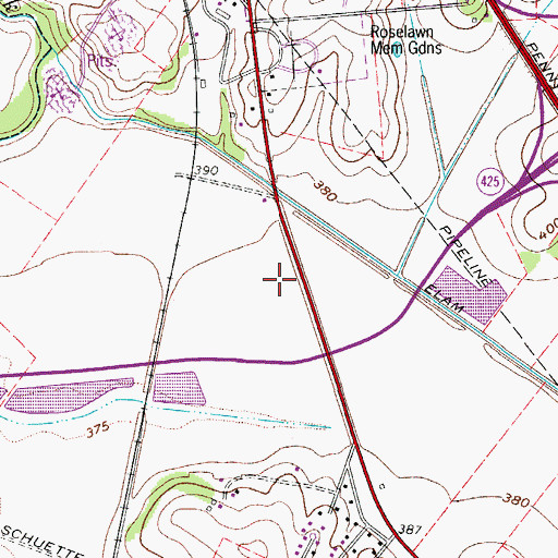 Topographic Map of Kentucky State Police Post 16, KY