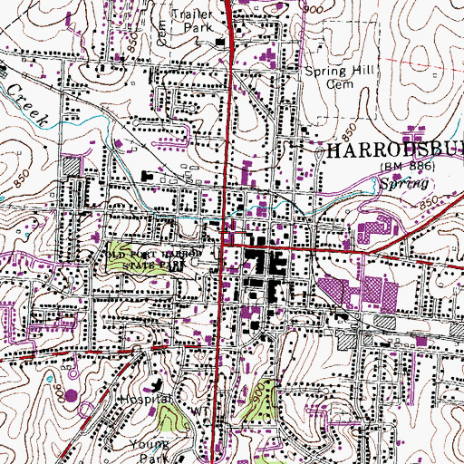 Topographic Map of Mercer County Sheriff's Office, KY