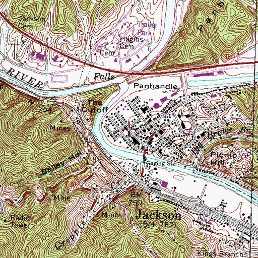 Topographic Map of Jackson Police Department, KY