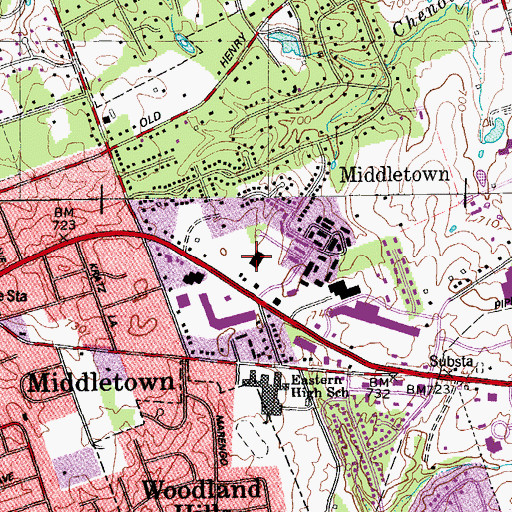 Topographic Map of Louisville Metropolitan Police Department Division 8, KY
