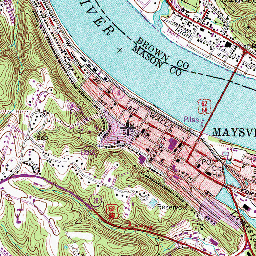 Topographic Map of Mason County Sheriff's Office, KY