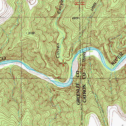 Topographic Map of Citizen Canyon, AZ
