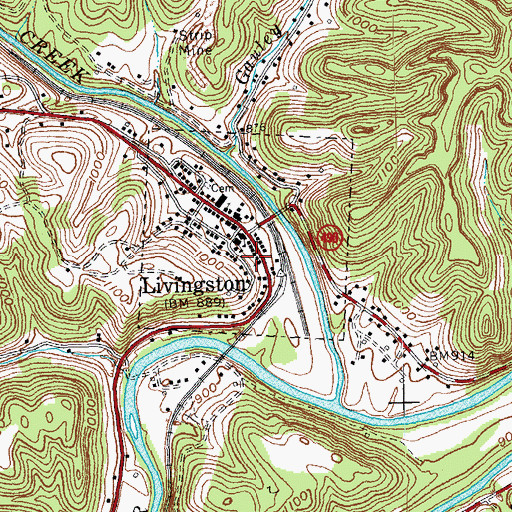 Topographic Map of Livingston Police Department, KY