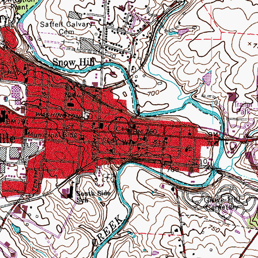 Topographic Map of Shelby County Sheriff's Office, KY