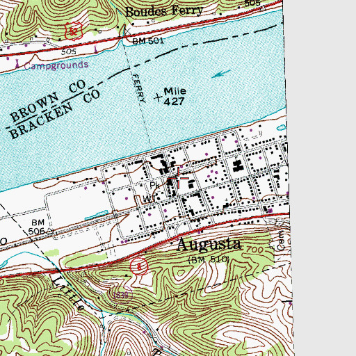 Topographic Map of Augusta Police Department, KY