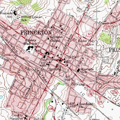 Topographic Map of Caldwell County Sheriff's Office, KY
