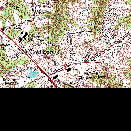 Topographic Map of Cold Spring Police Department, KY