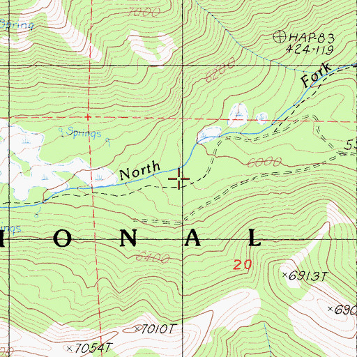 Topographic Map of Sisson Calahan National Recreation Trail, CA