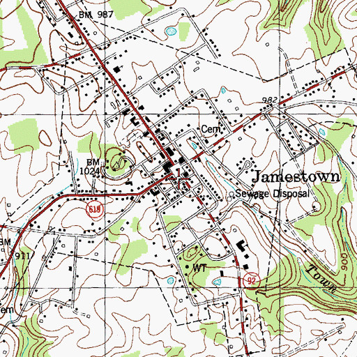 Topographic Map of Russell County Sheriff's Office, KY