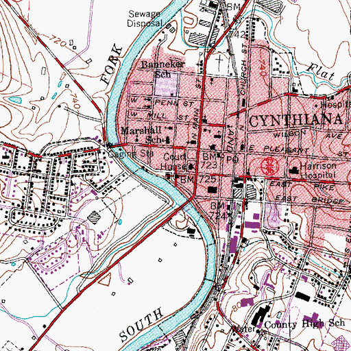 Topographic Map of Harrison County Sheriff's Office, KY