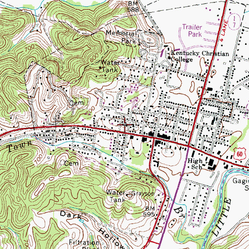 Topographic Map of Carter County Sheriff's Office, KY