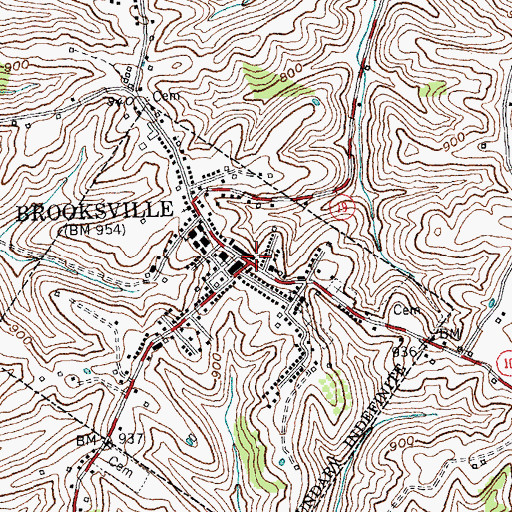 Topographic Map of Brooksville Police Department, KY