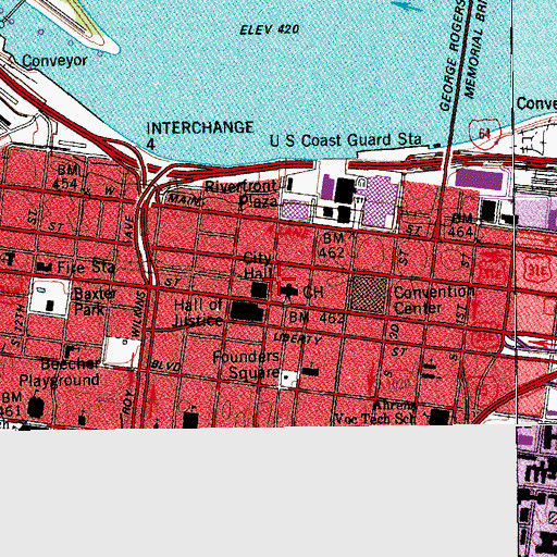 Topographic Map of Jefferson County Sheriff's Office, KY